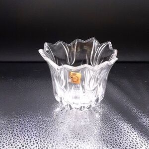 Vintage Bleikristall Lead Crystal Tulip Shaped Bowl/Candle Holder 3.5" X 3.5"
